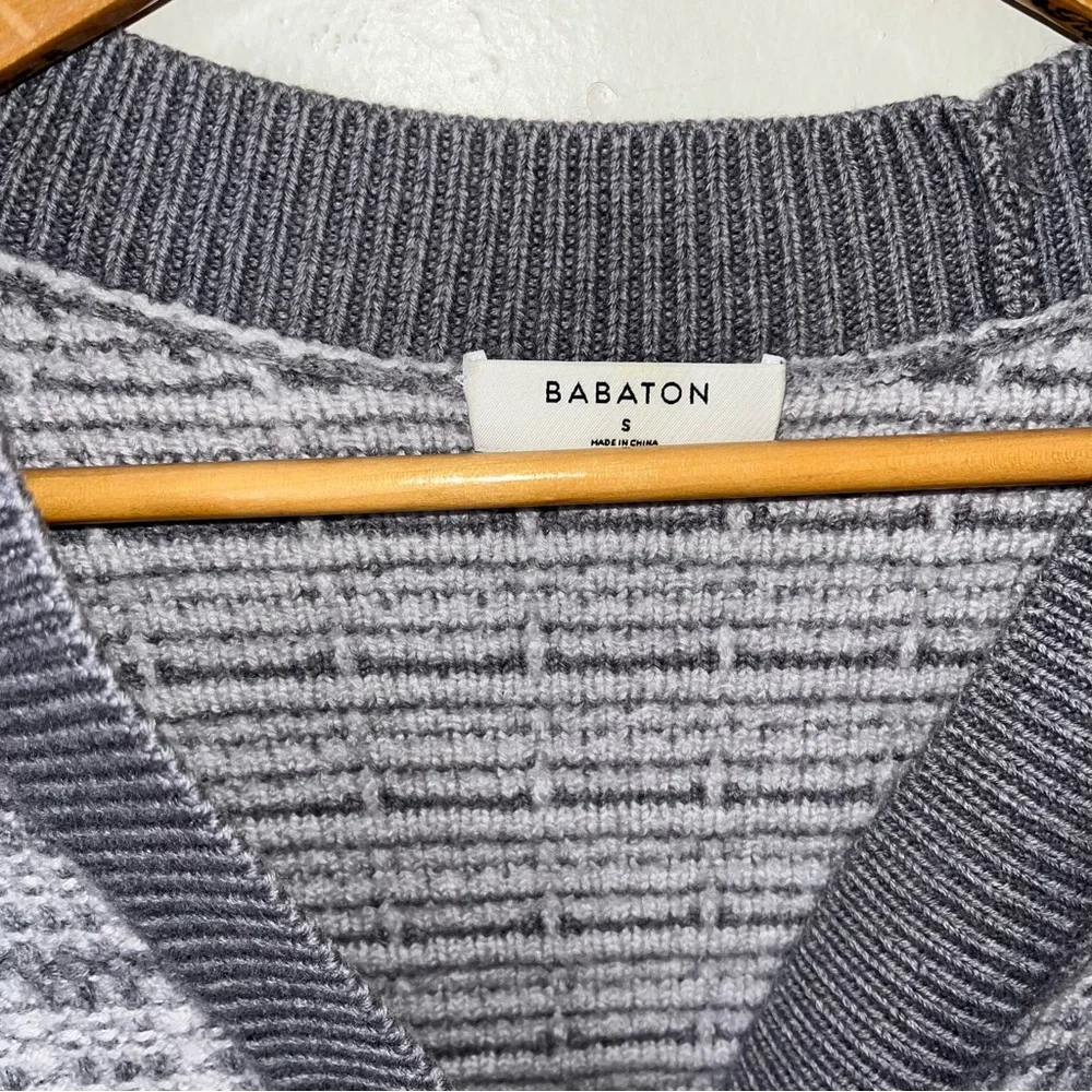 Aritzia | Babaton 100% Merino Wool Lacer Grey/White Cardigan Size S